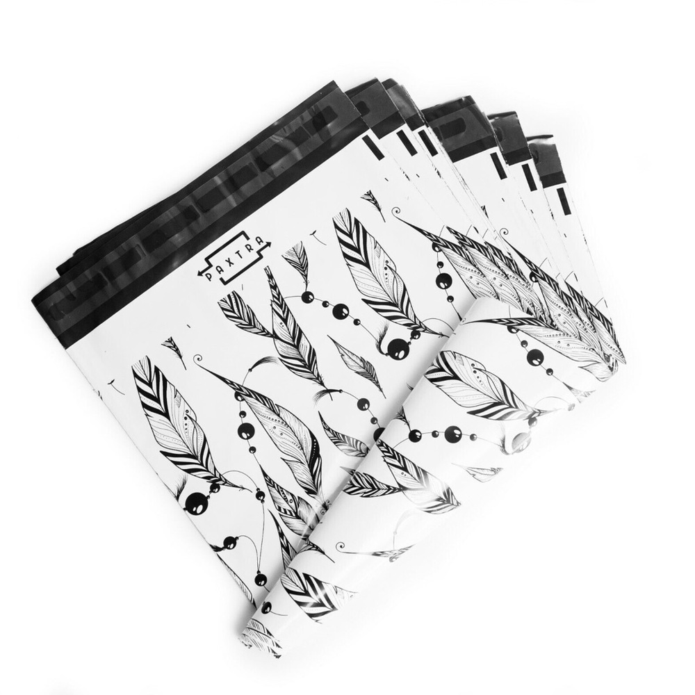 50 10x13 in boho polymailers shipping set feathers print shipping supplies new